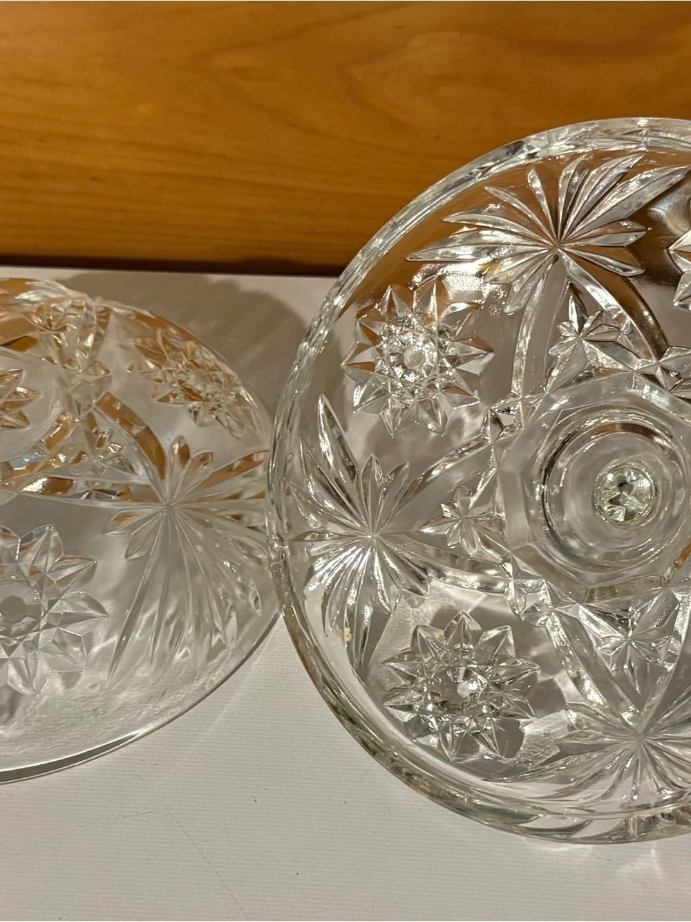 Anchor Hocking Clear Pressed Glass Covered Candy Dish